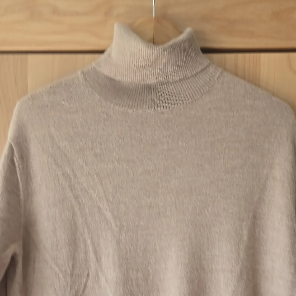 Lauren Manoogian Brown Cowl Neck A-Line Sweater Dress, Hygee, Scandi Style, EUC